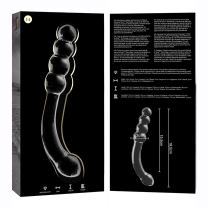 NEBULA SERIES BY IBIZA - MODELO 14 DILDO VIDRO BOROSILICADO TRANSPARENTE 18.5 CM -O- 3 CM - Sexshoptuga 