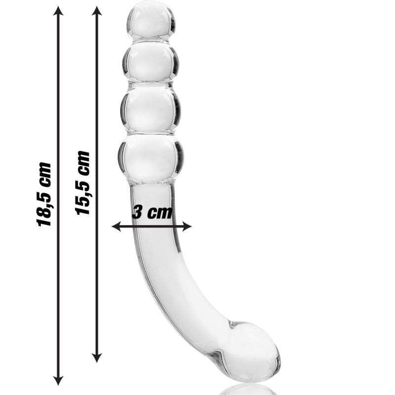 NEBULA SERIES BY IBIZA - MODELO 14 DILDO VIDRO BOROSILICADO TRANSPARENTE 18.5 CM -O- 3 CM - Sexshoptuga  Sexshoptuga 