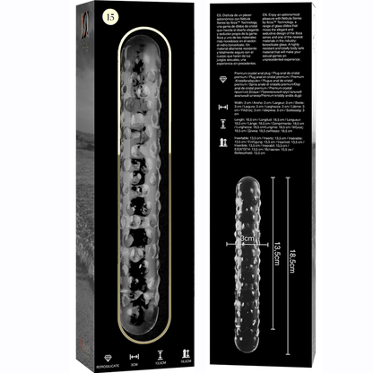 NEBULA SERIES BY IBIZA - MODELO 15 DILDO VIDRO BOROSILICADO TRANSPARENTE 18.5 CM -O- 3 CM - Sexshoptuga 