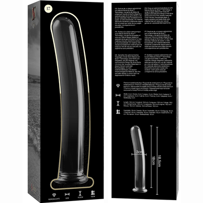 NEBULA SERIES BY IBIZA - MODELO 17 DILDO VIDRO BOROSILICADO TRANSPARENTE 18.5 CM -O- 3 CM - Sexshoptuga 