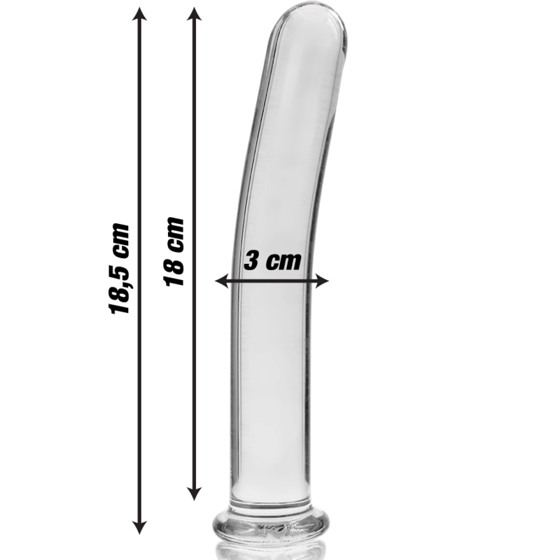 NEBULA SERIES BY IBIZA - MODELO 17 DILDO VIDRO BOROSILICADO TRANSPARENTE 18.5 CM -O- 3 CM - Sexshoptuga  Sexshoptuga 