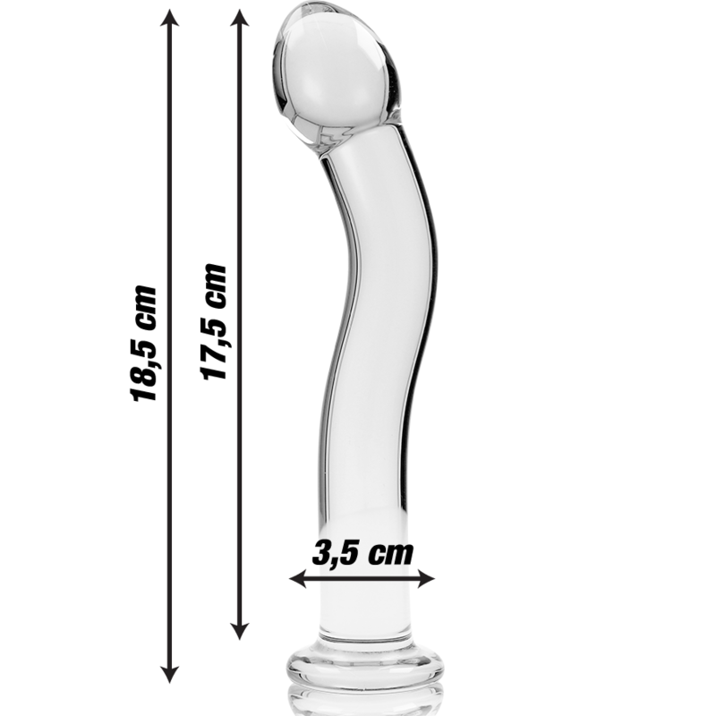 SÉRIE NEBULA BY IBIZA - MODELO 18 DILDO VIDRO BOROSILICADO TRANSPARENTE 18.5 CM -O- 3.5 CM - Sexshoptuga  Sexshoptuga 