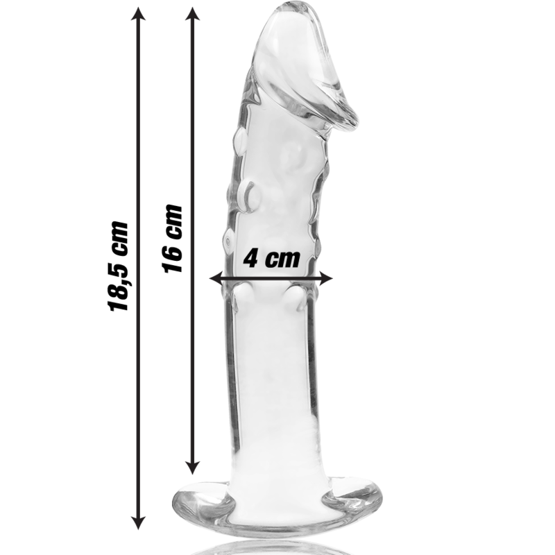 NEBULA SERIES BY IBIZA - MODELO 19 DILDO VIDRO BOROSILICADO TRANSPARENTE 18.5 CM -O- 4 CM - Sexshoptuga  Sexshoptuga 