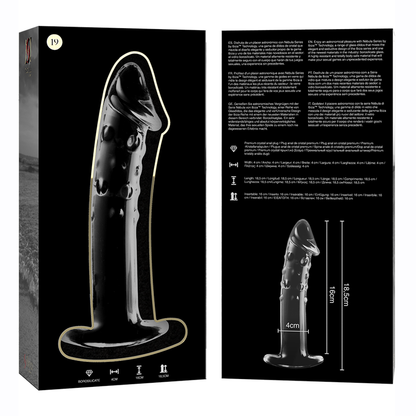 NEBULA SERIES BY IBIZA - MODELO 19 DILDO VIDRO BOROSILICADO TRANSPARENTE 18.5 CM -O- 4 CM - Sexshoptuga 