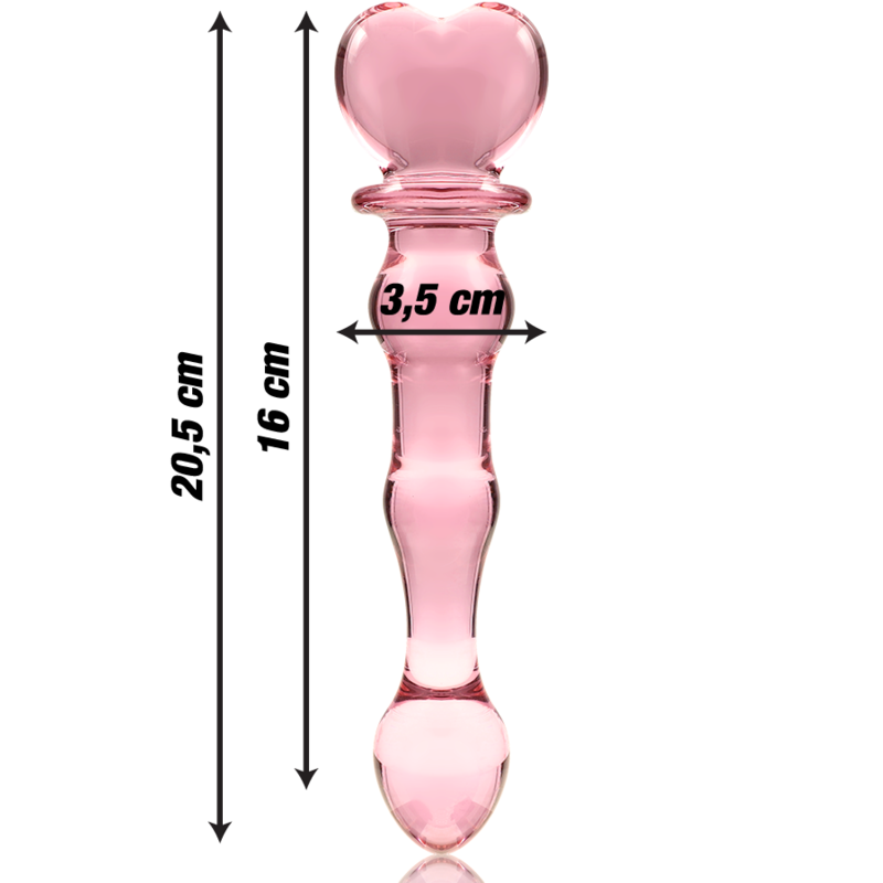 NEBULA SERIES BY IBIZA - MODELO 21 DILDO VIDRO BOROSILICADO TRANSPARENTE 20.5 CM -O- 3.5 CM - Sexshoptuga  Sexshoptuga 