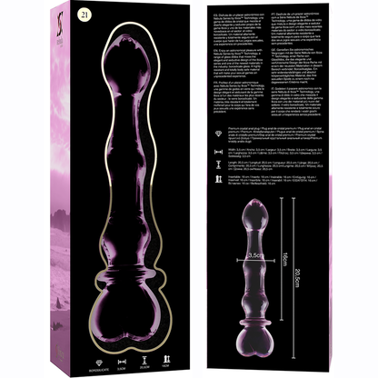 NEBULA SERIES BY IBIZA - MODELO 21 DILDO VIDRO BOROSILICADO TRANSPARENTE 20.5 CM -O- 3.5 CM - Sexshoptuga 