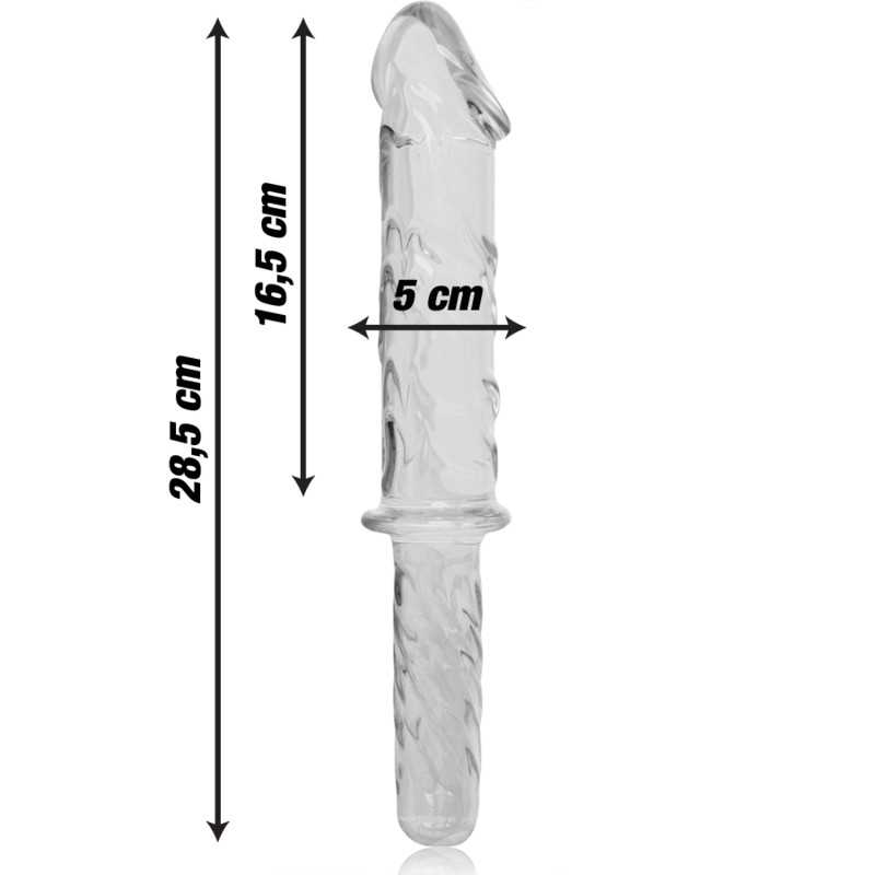 NEBULA SERIES BY IBIZA - MODELO 24 DILDO VIDRO BOROSILICADO TRANSPARENTE 28.5 CM -O- 5 CM - Sexshoptuga  Sexshoptuga 