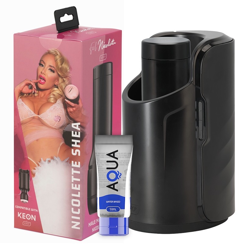 KIIROO - KEON + FEEL NICOLETTE SHEA STROKER + LUBRIFICANTE DE QUALIDADE AQUA 50 ML Sexshoptuga 