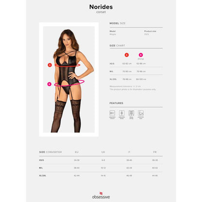 OBSESSIVE - CORSET NORIDES E TANGA XS/S - Sexshoptuga 