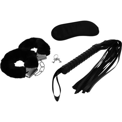 INTENSE - FETISH PLAYSET ERÓTICO 1 COM ALGEMAS, MSCARA CEGA E FLOGGER - Sexshoptuga 