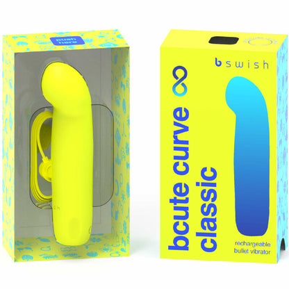 B SWISH - BCUTE CURVE INFINITE CLASSIC RECARREGVEL VIBRADOR DE SILICONE AMARELO - Sexshoptuga 