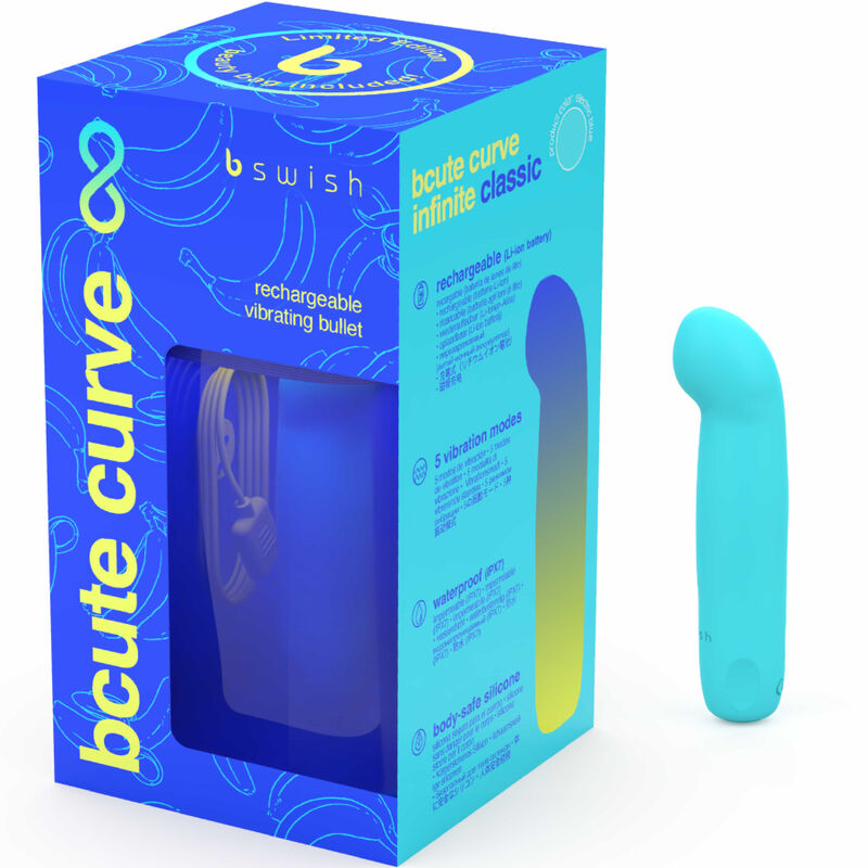 B SWISH - BCUTE CURVE INFINITE CLASSIC EDIO LIMITADA VIBRADOR RECARREGVEL DE SILICONE AZUL - Sexshoptuga 