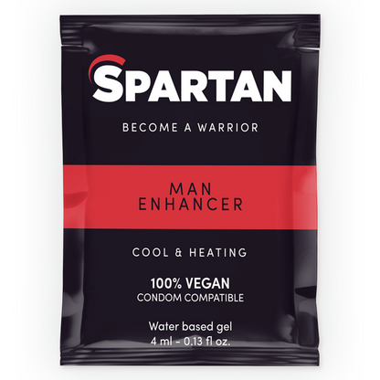 SPARTAN - GEL AUMENTADOR DE EREÇÃO COM EFEITO FRIO QUENTE 100% VEGANO 4ML - Sexshoptuga 