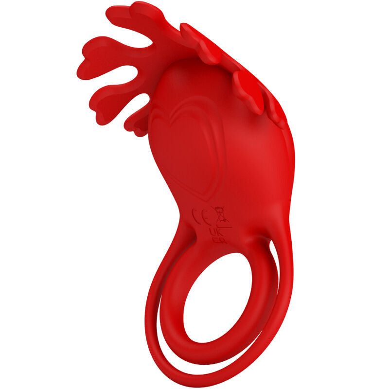 PRETTY LOVE - ANEL VIBRADOR RUBEN 7 VIBRAÕES SILICONE VERMELHO - Sexshoptuga  Sexshoptuga 