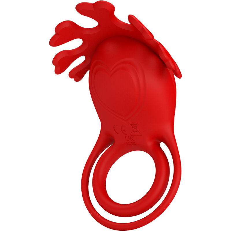 PRETTY LOVE - ANEL VIBRADOR RUBEN 7 VIBRAÕES SILICONE VERMELHO - Sexshoptuga  Sexshoptuga 