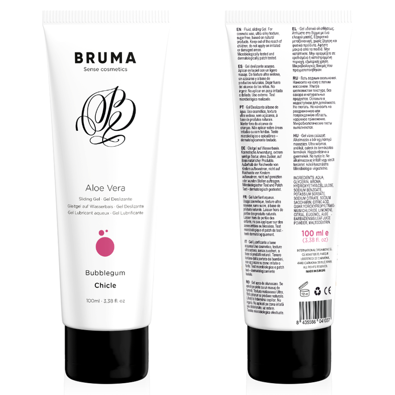 BRUMA - GEL DESLIZANTE DE ALOE VERA SABOR BUBBLEGUM 100 ML - Sexshoptuga  Sexshoptuga 