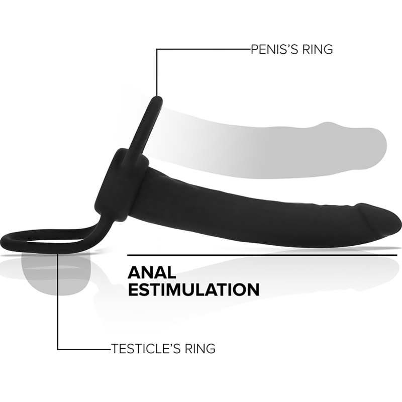 MYTHOLOGY - DILDO ANAL COBI ONYX COM ANEL DE GALO E TESTÍCULO 13 SILICONE CM Sexshoptuga 