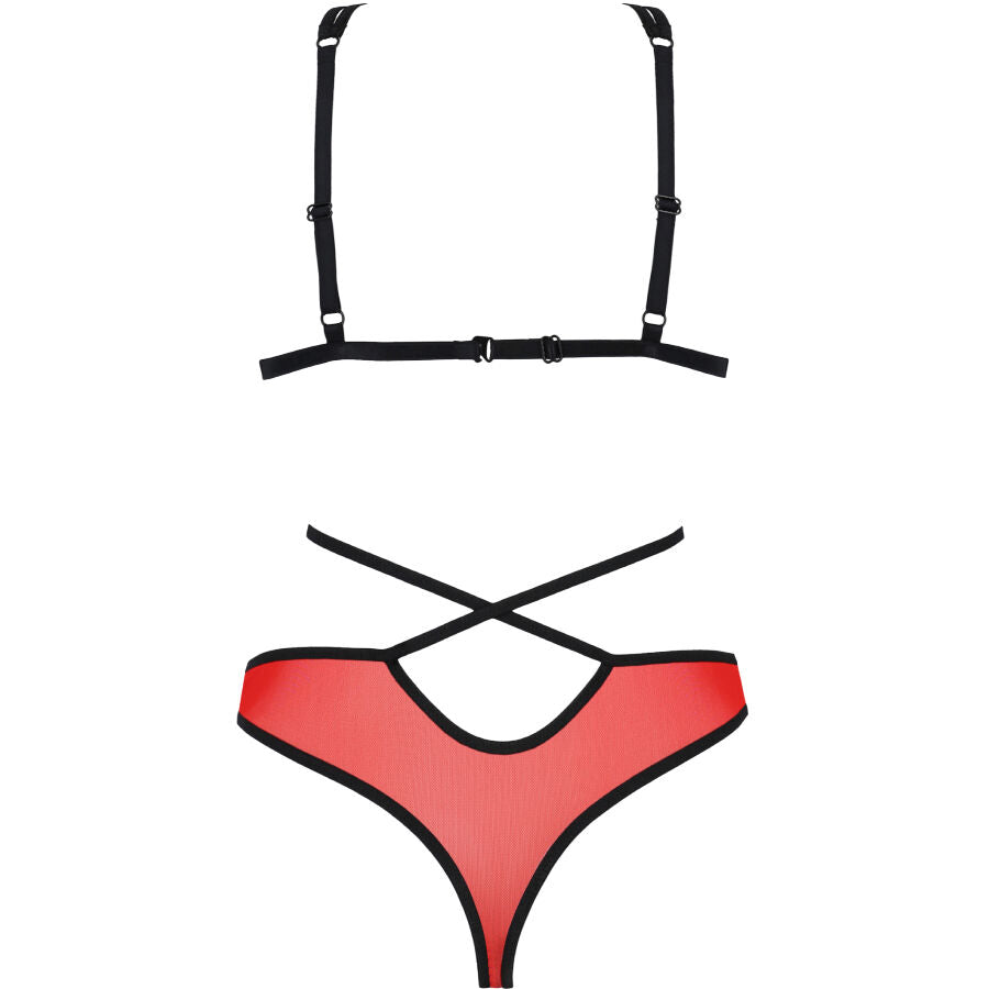 PASSION - CONJUNTO PEONIA LINHA ERÓTICA VERMELHA S/M - Sexshoptuga 