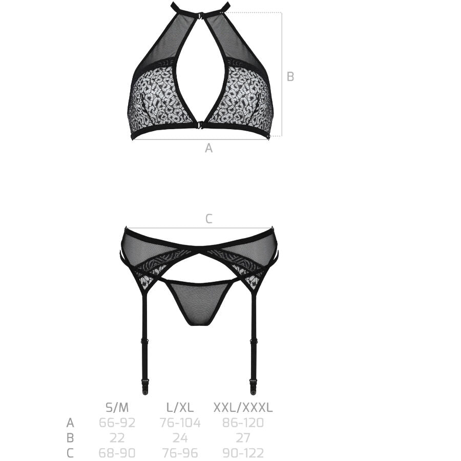 PASSION - CONJUNTO SATARA LINHA ERÓTICA PRETA S/M - Sexshoptuga  Sexshoptuga 