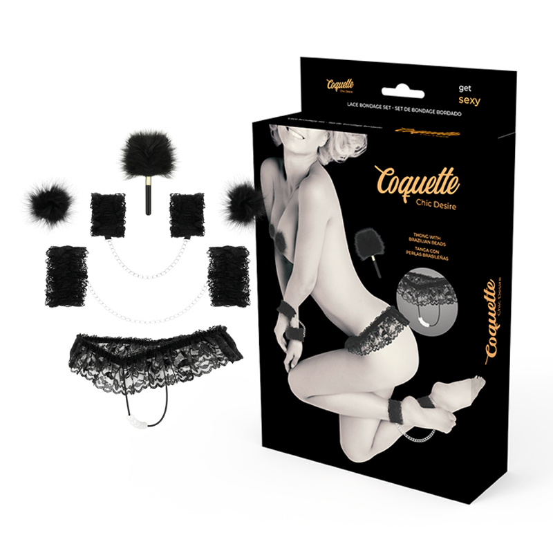 COQUETTE CHIC DESIRE - ACESSÓRIOS DE RENDA BONDAGE SET DELUXE - Sexshoptuga  Sexshoptuga 