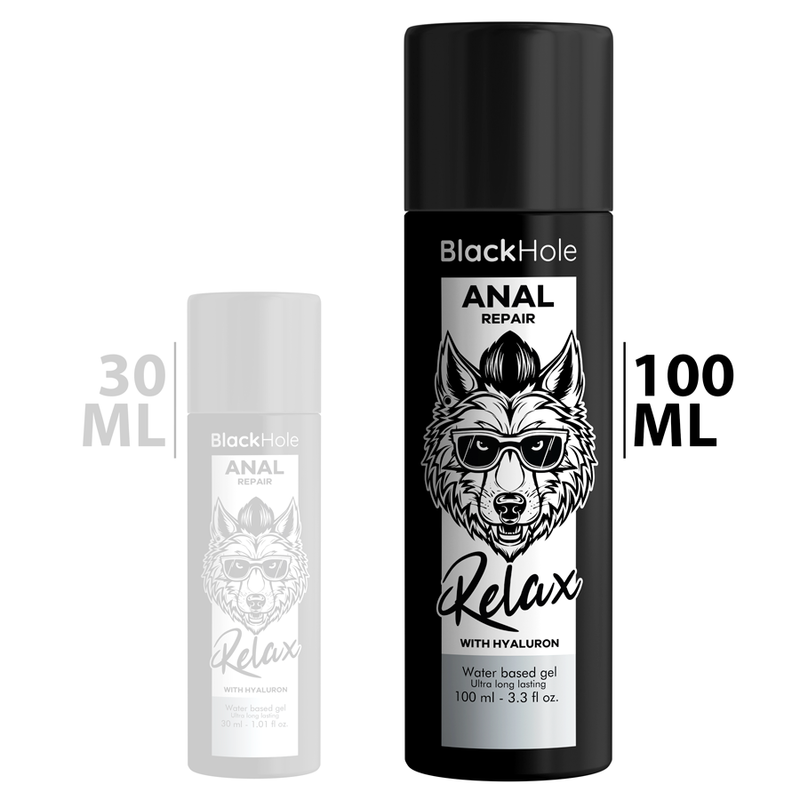 BLACK HOLE - REPARO ANAL RELAX À BASE DE ÁGUA COM HYALURON 100 ML - Sexshoptuga  Sexshoptuga 