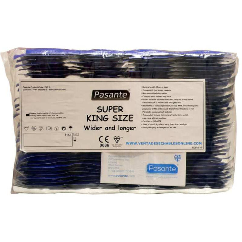 PASANTE - SACO TAMANHO PRESERVATIVOS SUPER KING 144 UNIDADES - Sexshoptuga  Sexshoptuga 