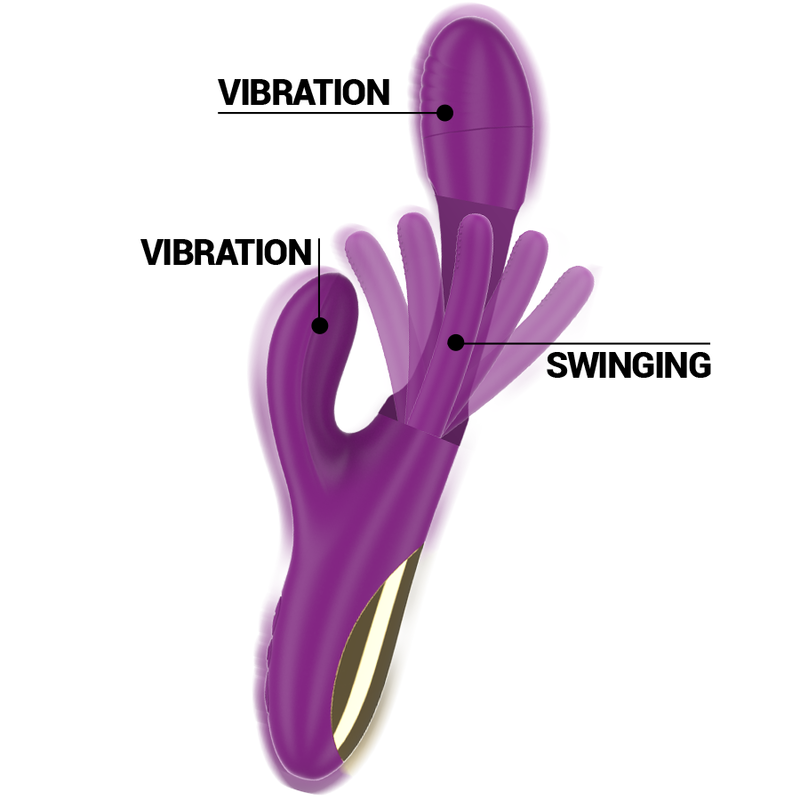 INTENSE - APOLO VIBRADOR MULTIFUNO RECARREGVEL 7 VIBRAÕES COM LÍNGUA OSCILANTE ROXA - Sexshoptuga 