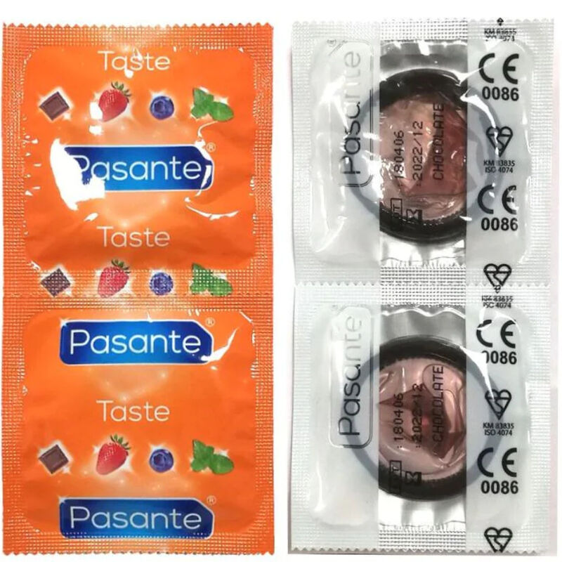 PASANTE - PRESERVATIVOS SABOR CHOCOLATE TENTAO SACO 144 UNIDADES - Sexshoptuga  Sexshoptuga 