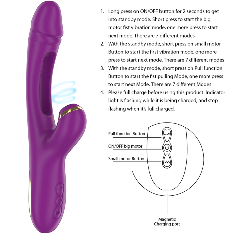 INTENSE - ATENEO VIBRADOR MULTIFUNO RECARREGVEL 7 VIBRAÕES COM LÍNGUA OSCILANTE E SUCO ROXA - Sexshoptuga  Sexshoptuga 