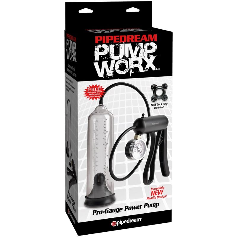 PUMP WORX - BOMBA DE POTÊNCIA PRO-GAUGE TRANSPARENTE - Sexshoptuga 