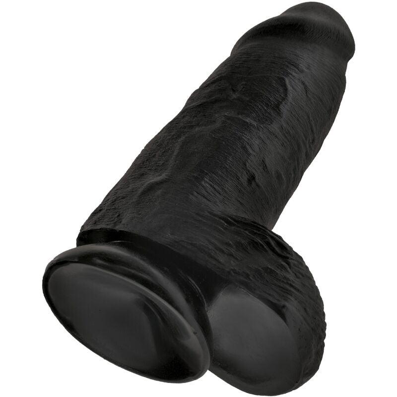 KING COCK - PÊNIS GORDINHO REALISTA 23 CM PRETO - Sexshoptuga 