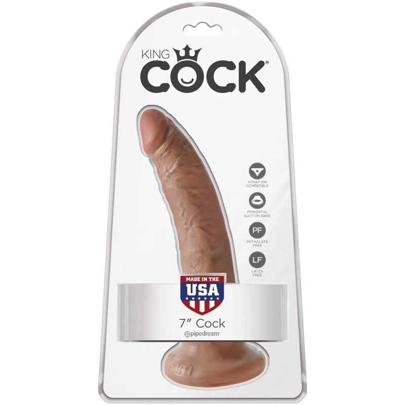 KING COCK - PÊNIS REALÍSTICO 17.5 CM CARAMELO - Sexshoptuga 