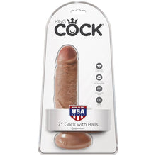 KING COCK - PÊNIS REALÍSTICO COM BOLAS 13.2 CM CARAMELO - Sexshoptuga  Sexshoptuga 