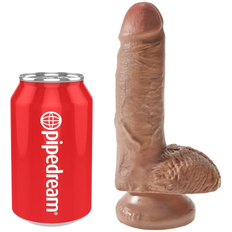 KING COCK - PÊNIS REALÍSTICO COM BOLAS 13.2 CM CARAMELO - Sexshoptuga 