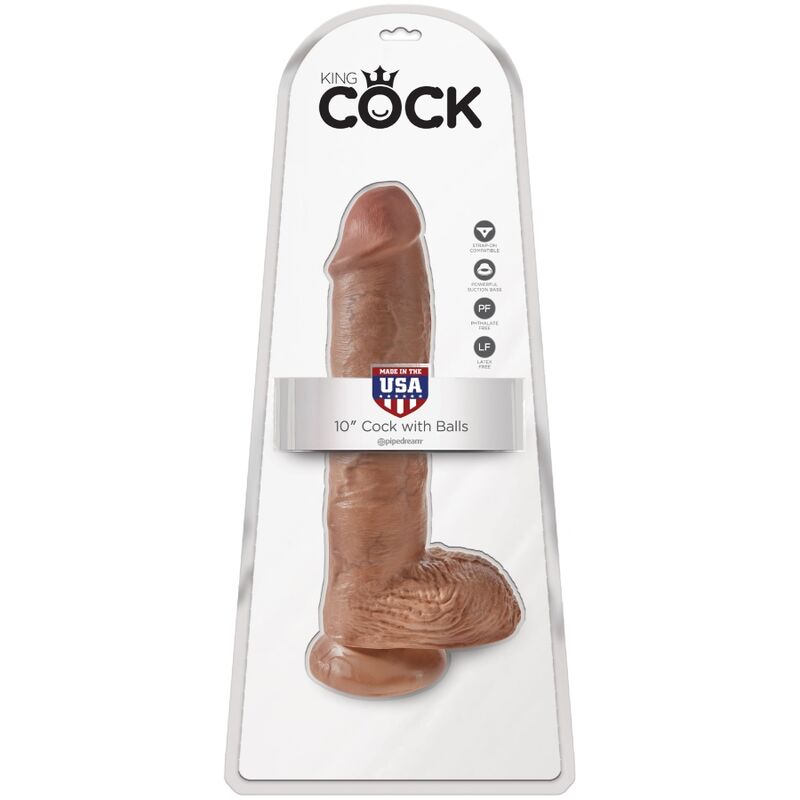 KING COCK - PÊNIS REALÍSTICO COM BOLAS 19.8 CM CARAMELO - Sexshoptuga 