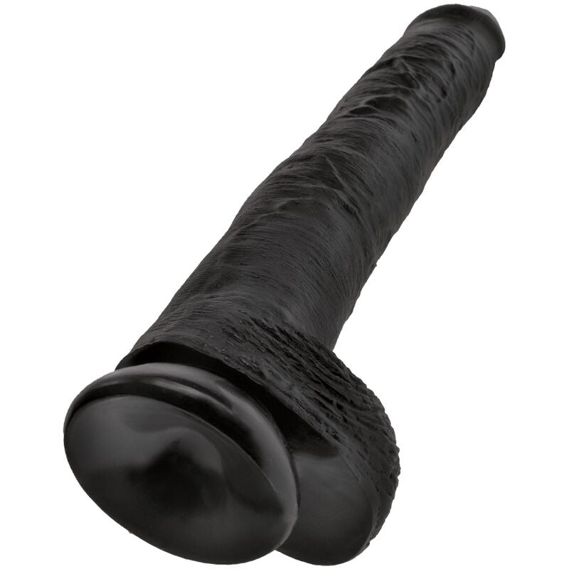 KING COCK - PÊNIS REALÍSTICO COM BOLAS 30.5 CM PRETO - Sexshoptuga 