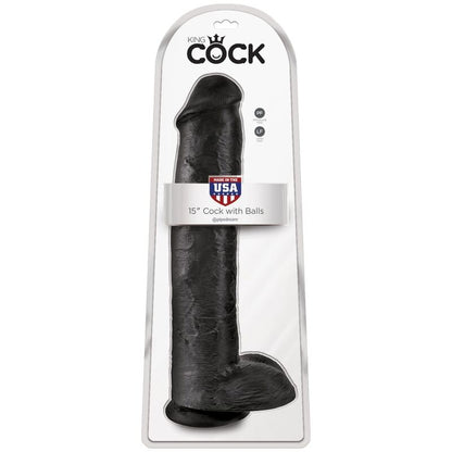 KING COCK - PÊNIS REALÍSTICO COM BOLAS 34.2 CM PRETO - Sexshoptuga 