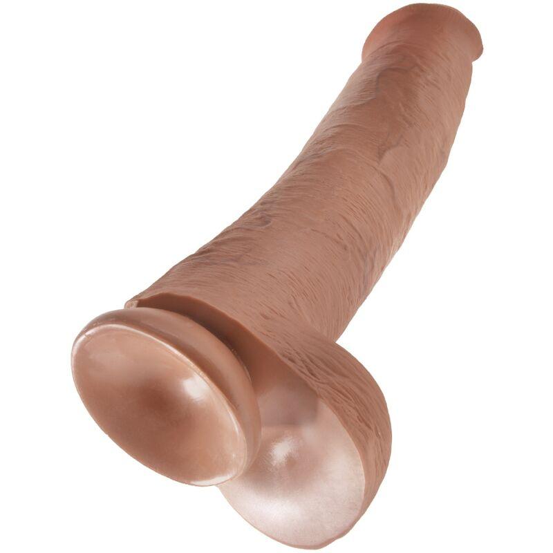 KING COCK - PÊNIS REALÍSTICO COM BOLAS 34.2 CM CARAMELO - Sexshoptuga 