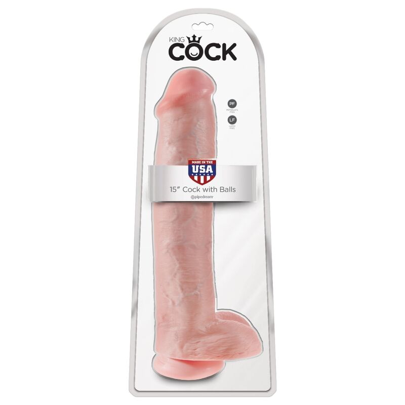 KING COCK - PÊNIS REALÍSTICO COM BOLAS 34.2 CM LEVE - Sexshoptuga 