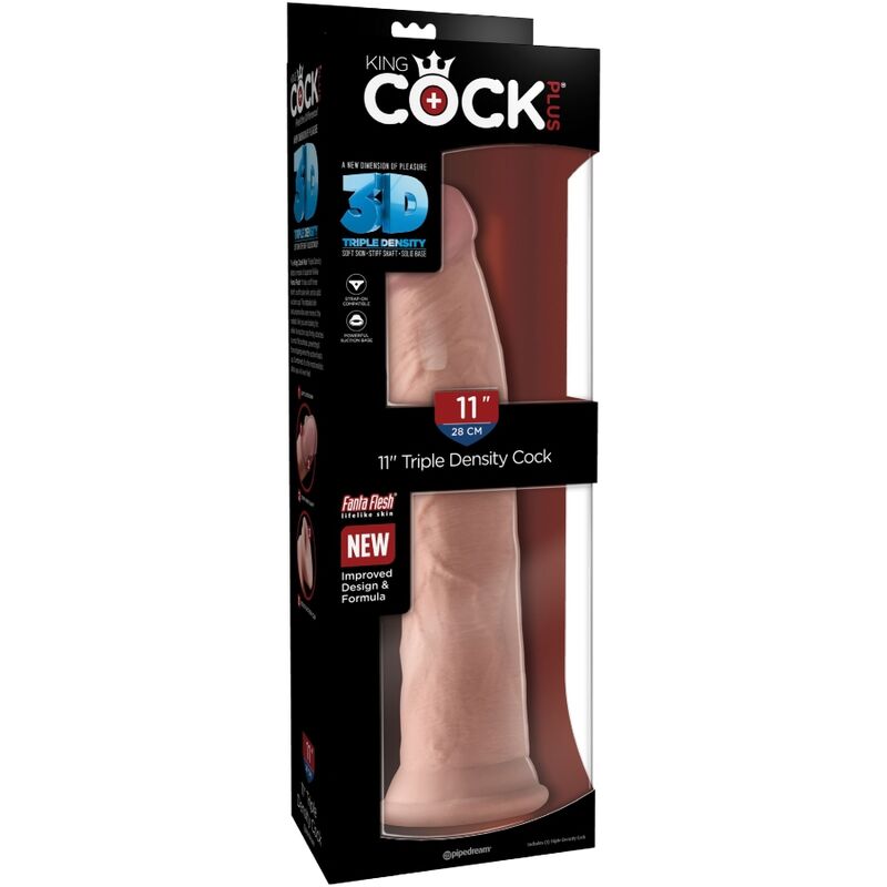 KING COCK - PÊNIS REALISTA 3D 26 CM LUZ - Sexshoptuga 