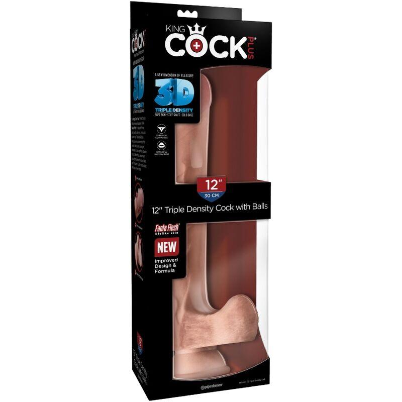 KING COCK - PÊNIS REALÍSTICO COM BOLAS 3D 24.8 CM LUZ - Sexshoptuga 