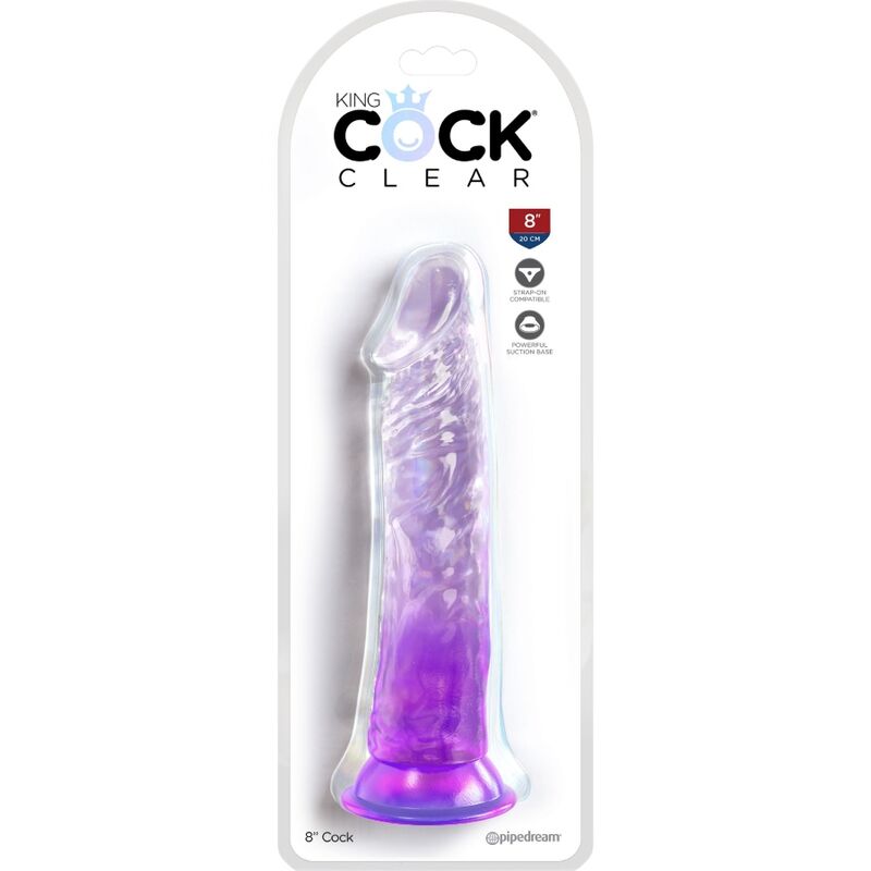 KING COCK - CLEAR PÊNIS REALÍSTICO 19.7 CM ROXO - Sexshoptuga 