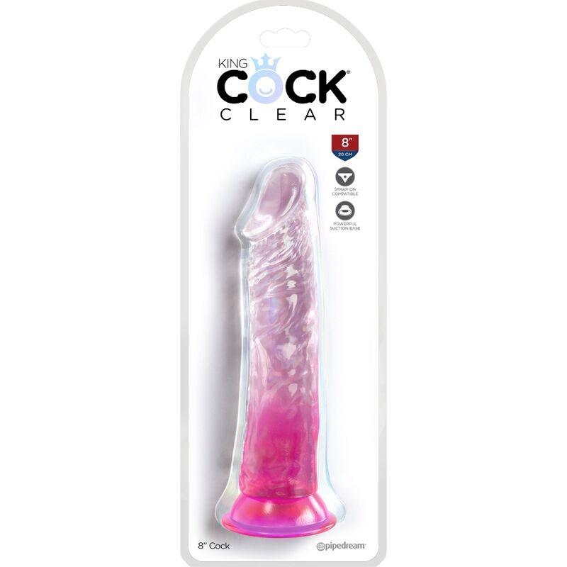 KING COCK - CLEAR PÊNIS REALÍSTICO 19.7 CM ROSA - Sexshoptuga 