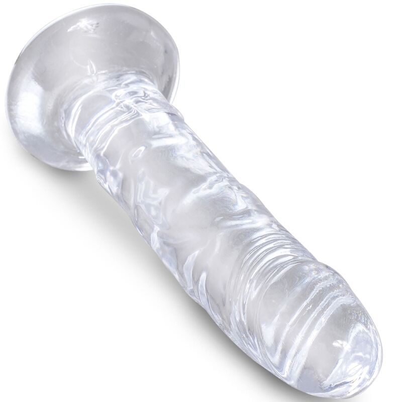 KING COCK - CLEAR PÊNIS REALÍSTICO 15.5 CM TRANSPARENTE - Sexshoptuga 