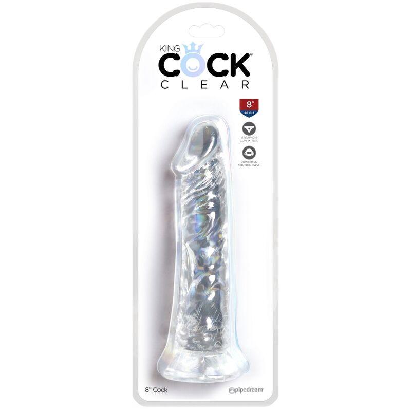 KING COCK - PÊNIS REALISTA CLARO 19.7 CM TRANSPARENTE - Sexshoptuga 