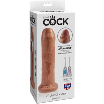 KING COCK - PÊNIS REALÍSTICO SEM CORTES 17.8 CM CARAMELO - Sexshoptuga 