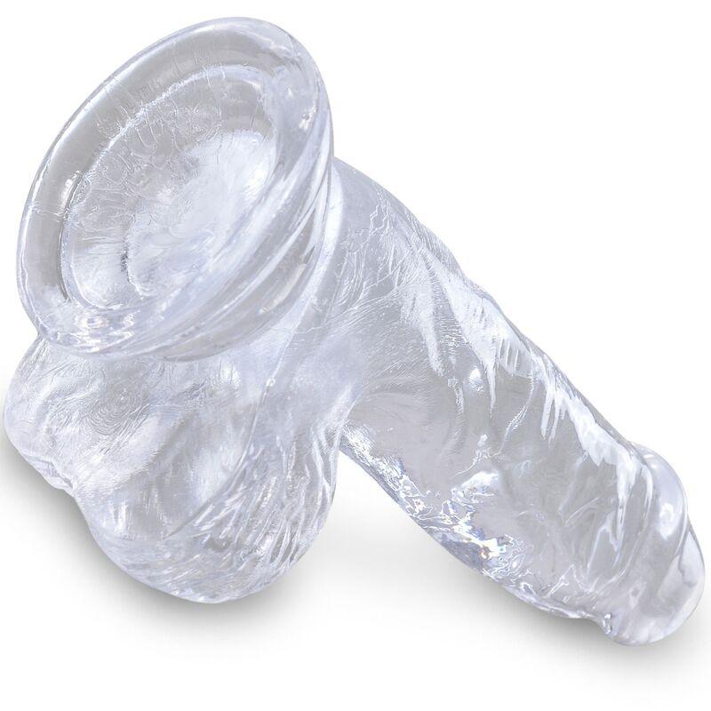 KING COCK - CLEAR PÊNIS REALÍSTICO COM BOLAS 10.1 CM TRANSPARENTE - Sexshoptuga 