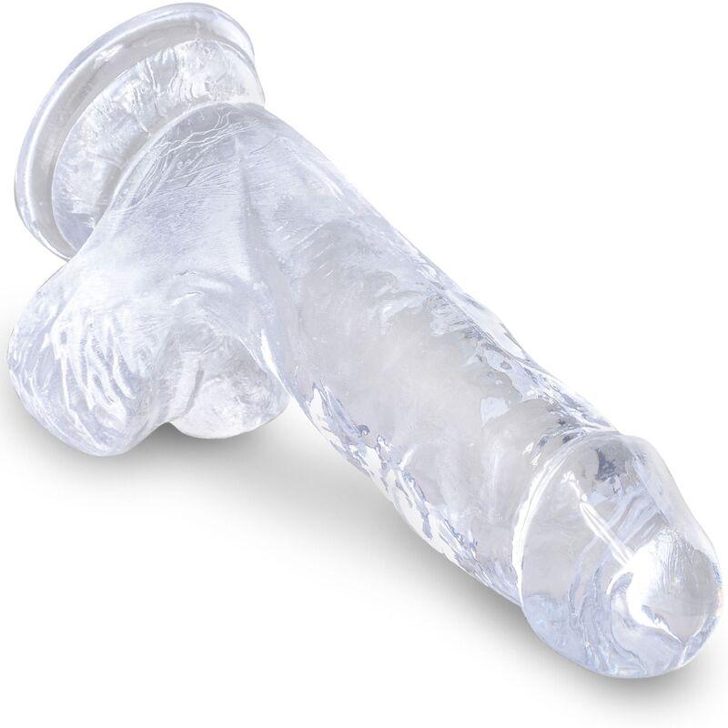 KING COCK - CLEAR PÊNIS REALÍSTICO COM BOLAS 10.1 CM TRANSPARENTE - Sexshoptuga 