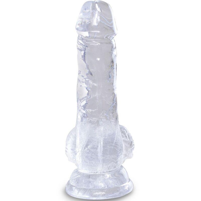 KING COCK - CLEAR PÊNIS REALÍSTICO COM BOLAS 10.1 CM TRANSPARENTE - Sexshoptuga 