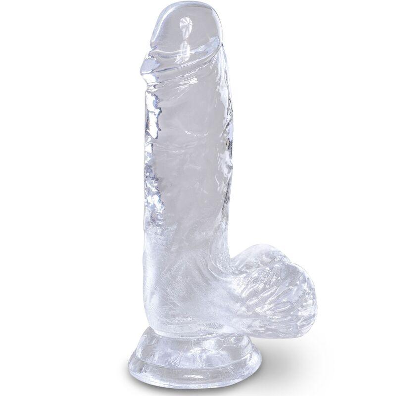 KING COCK - CLEAR PÊNIS REALÍSTICO COM BOLAS 10.1 CM TRANSPARENTE - Sexshoptuga 